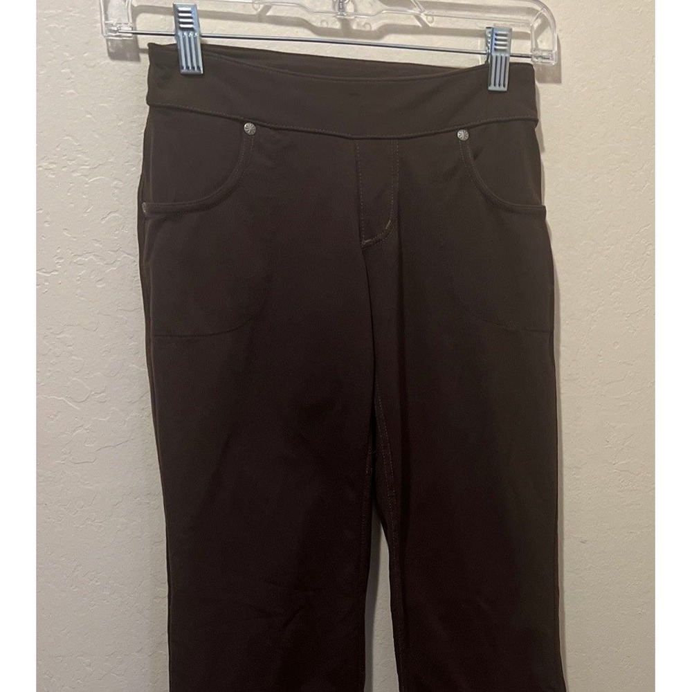 Athleta Pants Womens Size XXSP Pants Brown Pockets Supplex Nylon Lycra Spandex